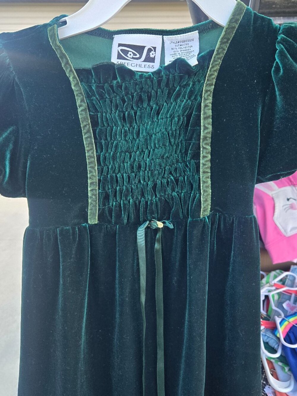 Speechless Girls Velvet Dress Green Size 6